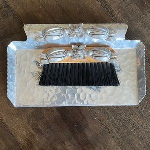Vintage crumb duster and tray